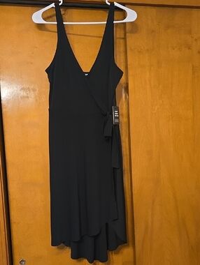 Express Black Wrap High-Low Dress
